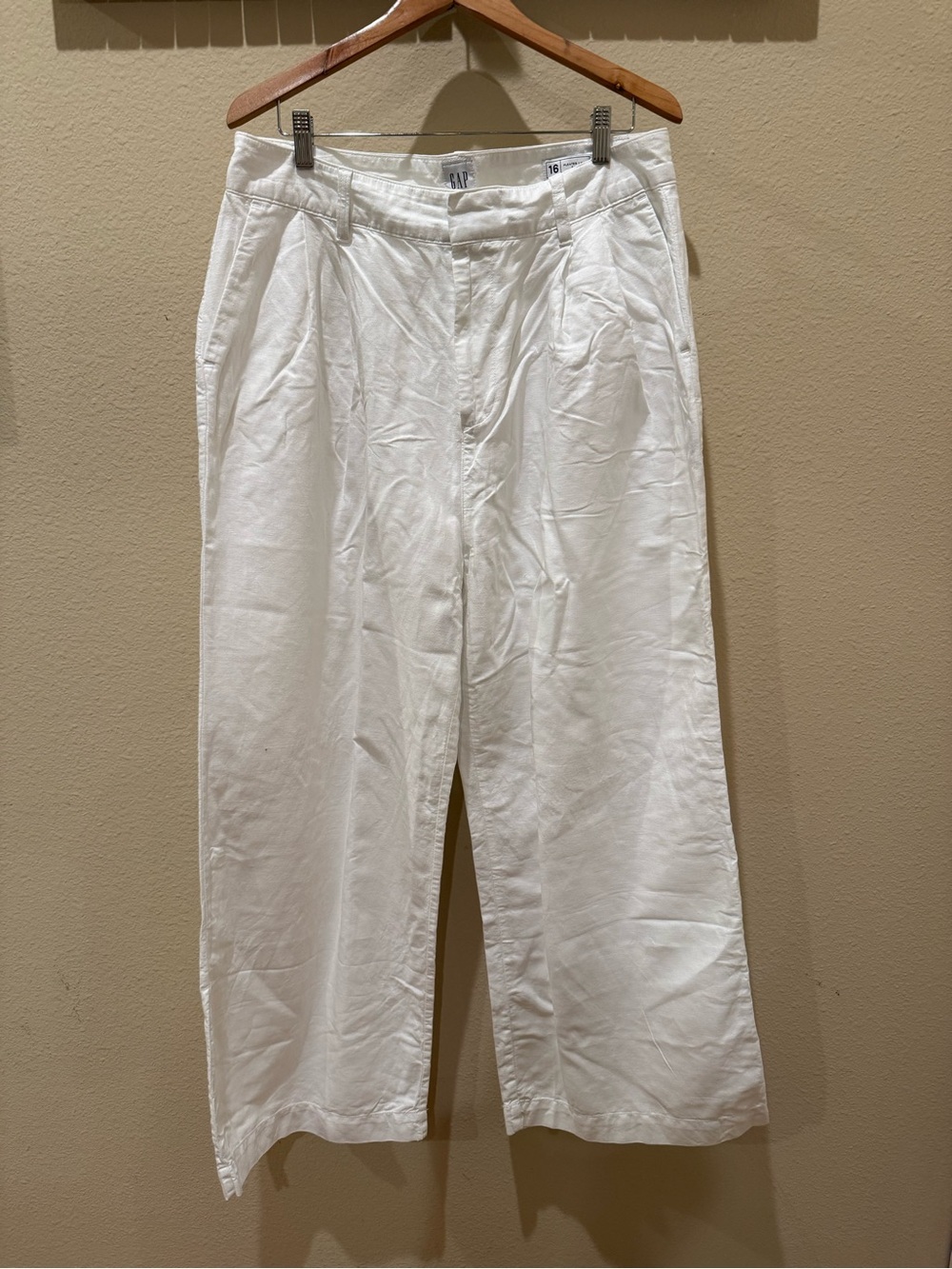 GAP white Wide-Leg Trousers